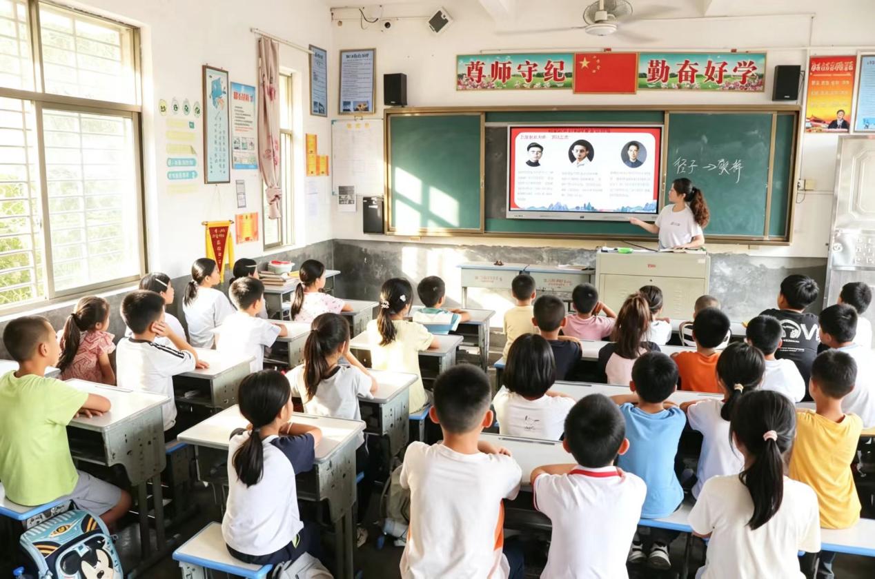 红脉润童心 乡土传薪火｜华南商贸学子赴甘田小学开展红色思政宣讲-图片1.jpg